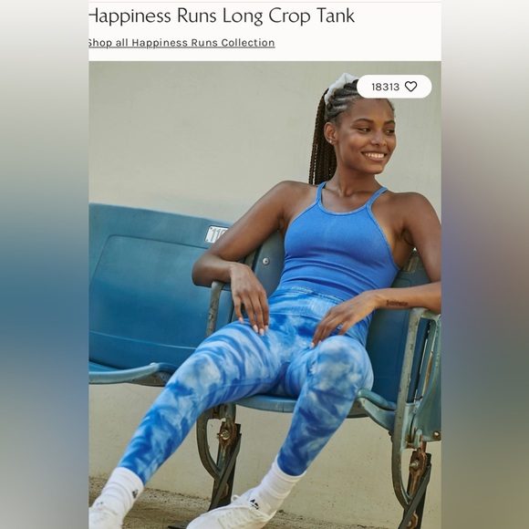 NWOT Free People Happiness Runs Long Crop Top Blue Size XS/Small - Picture 3 of 9